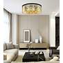 3_Sydney 10 Lt Matte Black Flush Mount Golden Teak more views