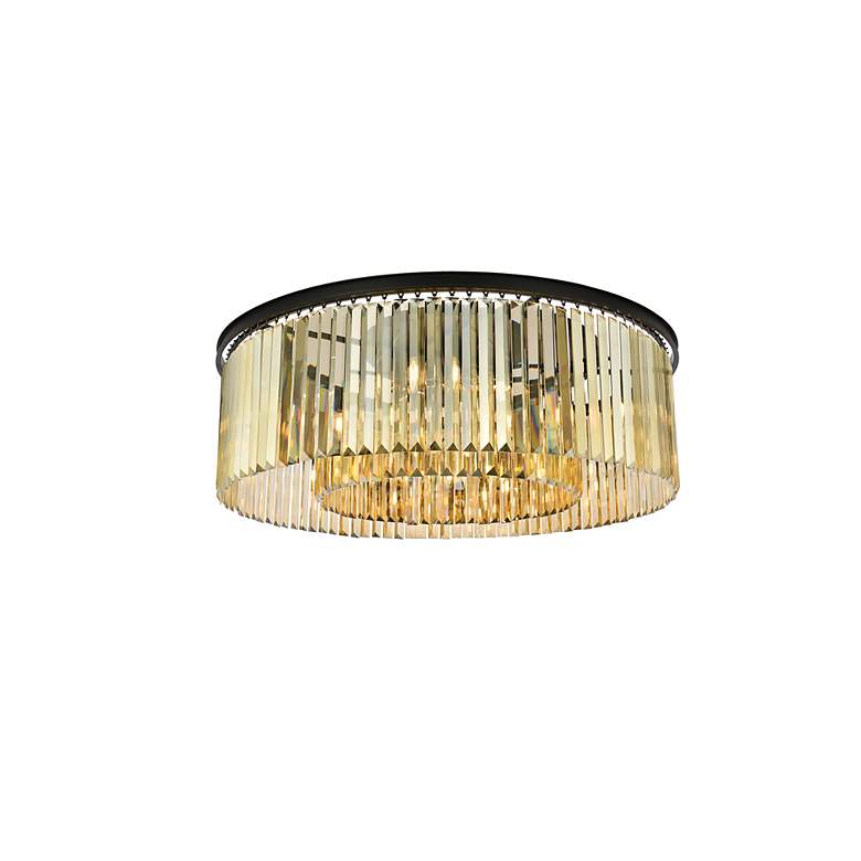 Image 4 Sydney 10 Lt Matte Black Flush Mount Golden Teak more views