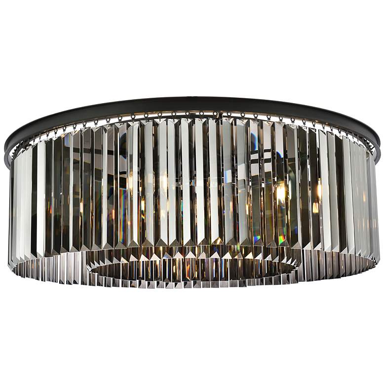 Image 2 Sydney 10 Lt Matte Black Flush Mount Silver Shade (Grey)