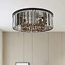 1_Sydney 10 Lt Matte Black Flush Mount Silver Shade (Grey)