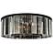 Sydney 10 Lt Matte Black Flush Mount Silver Shade (Grey)