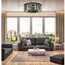 3_Sydney 10 Lt Matte Black Flush Mount Silver Shade (Grey) more views