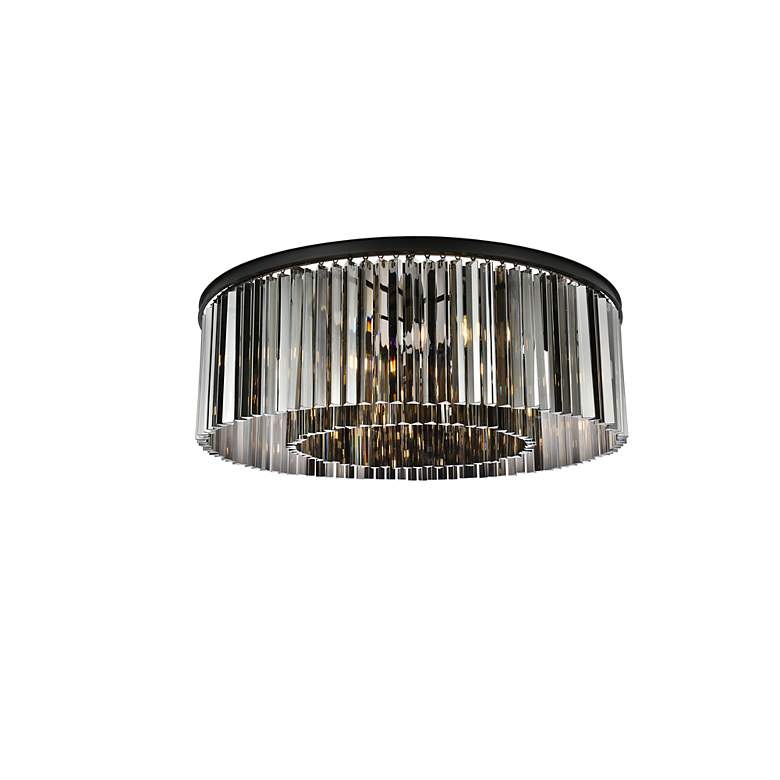 Image 4 Sydney 10 Lt Matte Black Flush Mount Silver Shade (Grey) more views