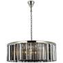 2_Sydney 10 Lt Polished Nickel Chandelier Silver Shade (Grey)