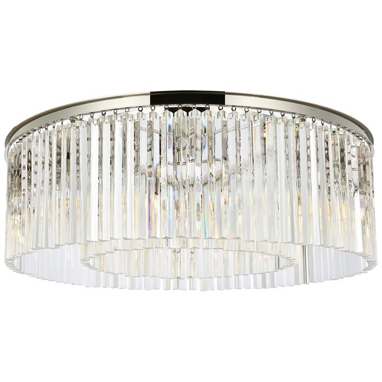 Image 2 Sydney 10 Lt Polished Nickel Flush Mount Clear