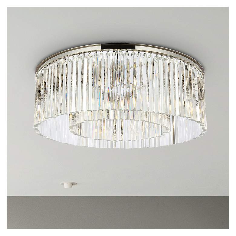 Image 1 Sydney 10 Lt Polished Nickel Flush Mount Clear