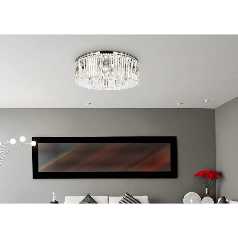 Image 3 Sydney 10 Lt Polished Nickel Flush Mount Clear more views