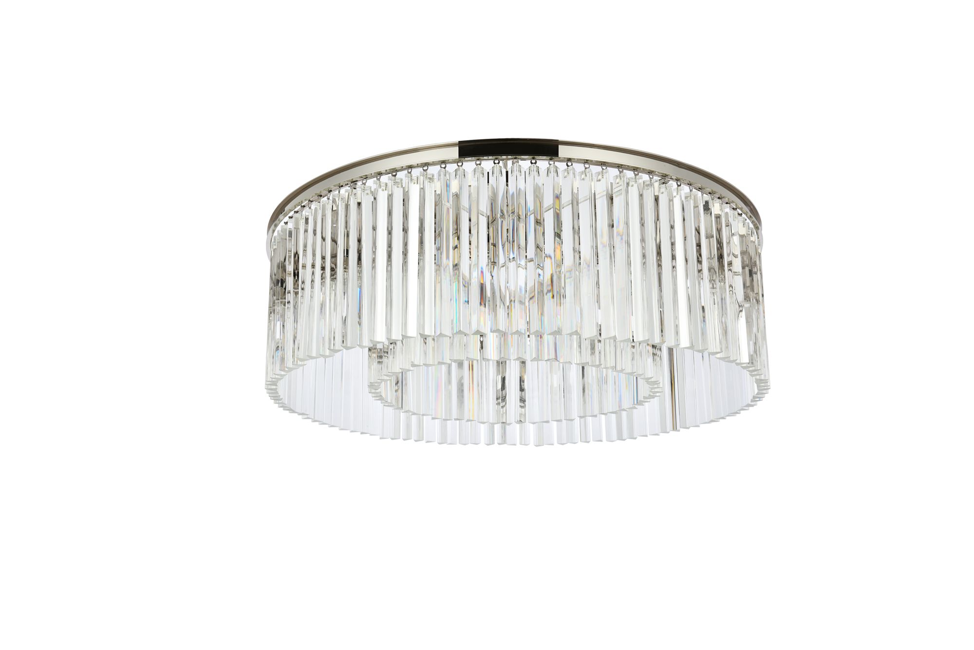 Sydney 10 Lt Polished Nickel Flush Mount Clear