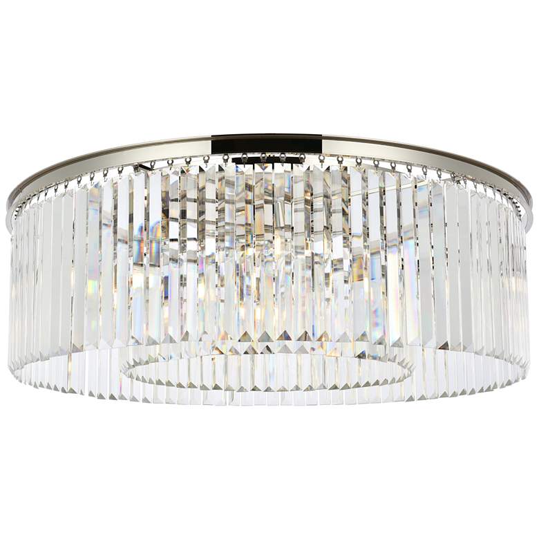 Image 2 Sydney 10 Lt Polished Nickel Flush Mount Clear