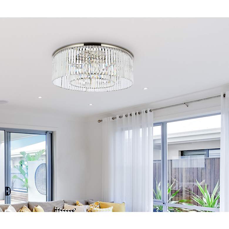 Image 3 Sydney 10 Lt Polished Nickel Flush Mount Clear more views