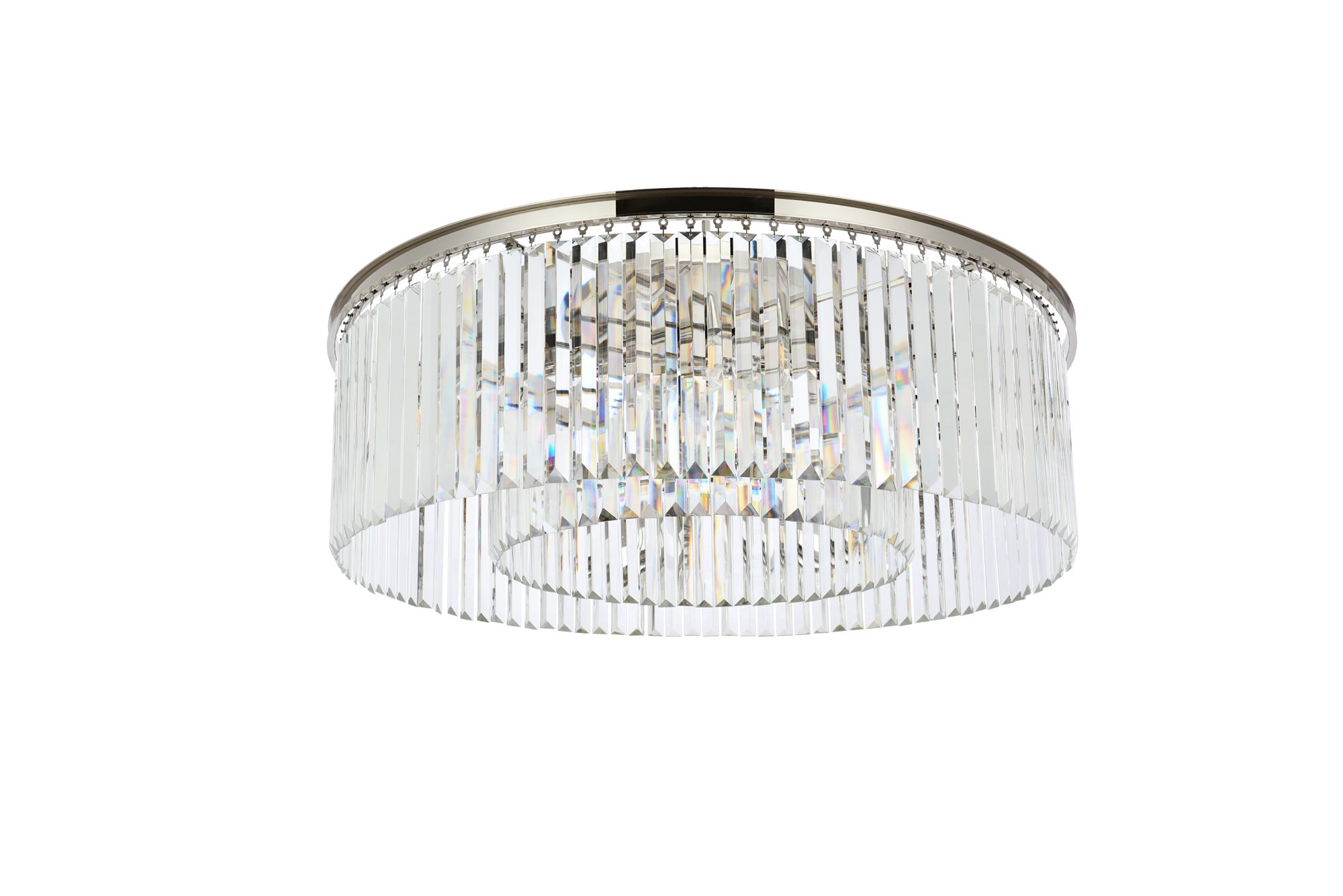 Sydney 10 Lt Polished Nickel Flush Mount Clear