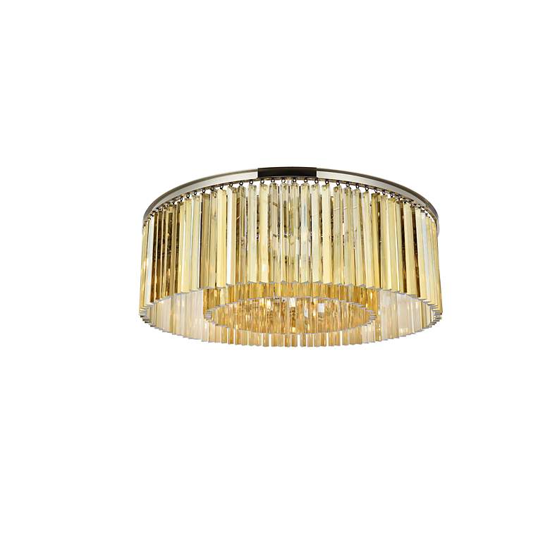 Image 4 Sydney 10 Lt Polished Nickel Flush Mount Golden Teak more views