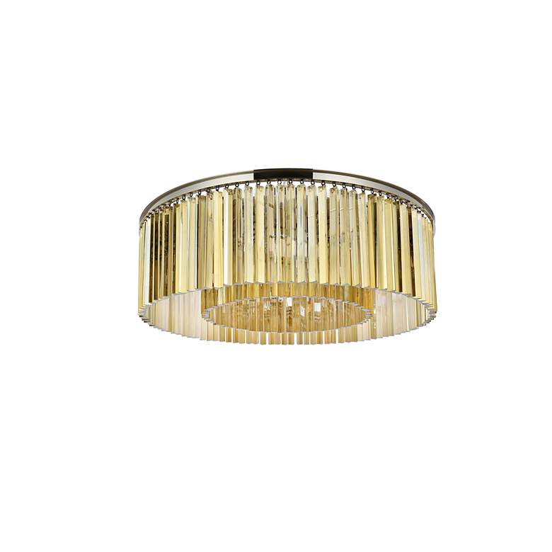 Image 5 Sydney 10 Lt Polished Nickel Flush Mount Golden Teak more views
