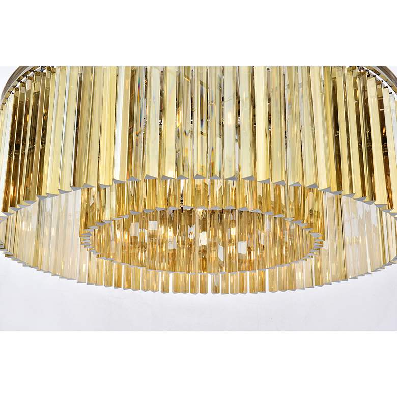 Image 6 Sydney 10 Lt Polished Nickel Flush Mount Golden Teak more views