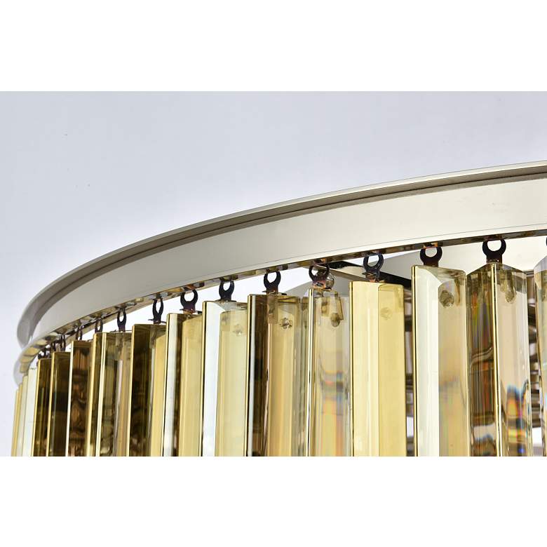 Image 7 Sydney 10 Lt Polished Nickel Flush Mount Golden Teak more views