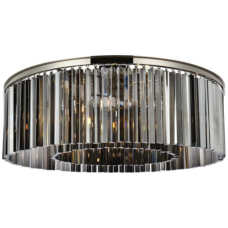 Image 1 Sydney 10 Lt Polished Nickel Flush Mount Silver Shade (Grey)