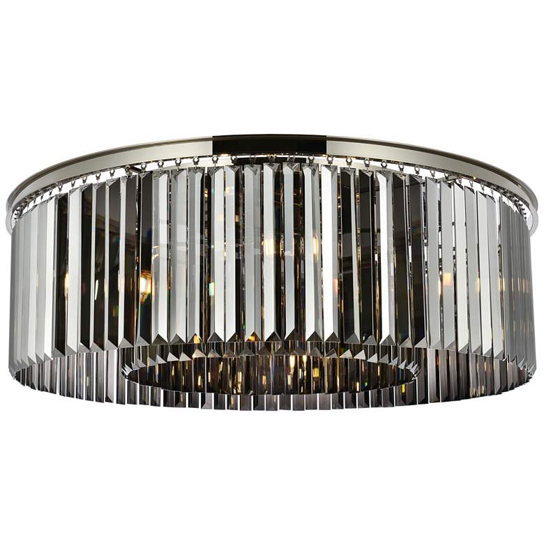Image 1 Sydney 10 Lt Polished Nickel Flush Mount Silver Shade (Grey)