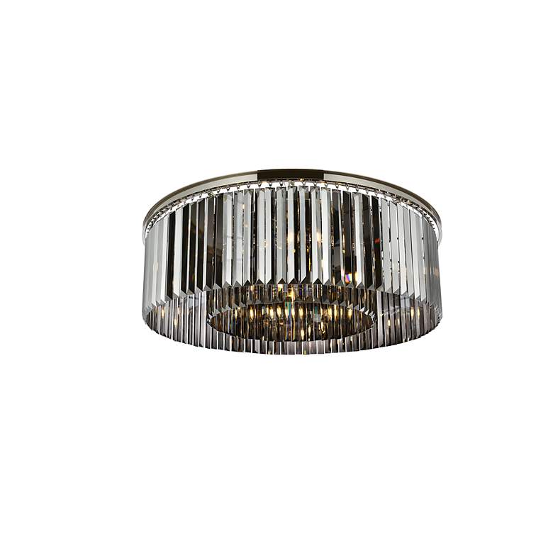 Image 4 Sydney 10 Lt Polished Nickel Flush Mount Silver Shade (Grey) more views