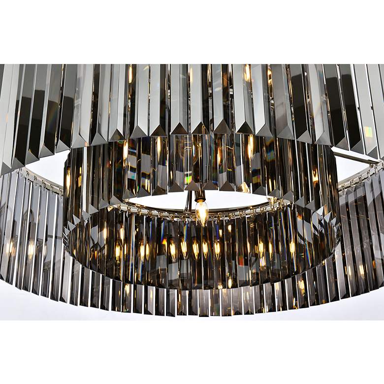 Image 5 Sydney 10 Lt Polished Nickel Flush Mount Silver Shade (Grey) more views