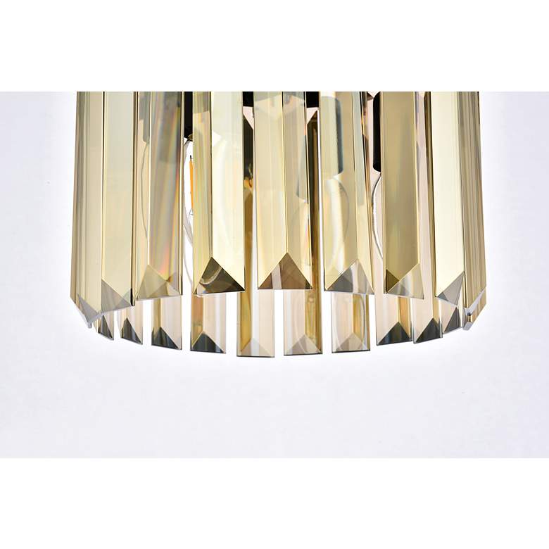 Image 5 Sydney 12" Wide Matte Black and Golden Teak Mini Pendant more views