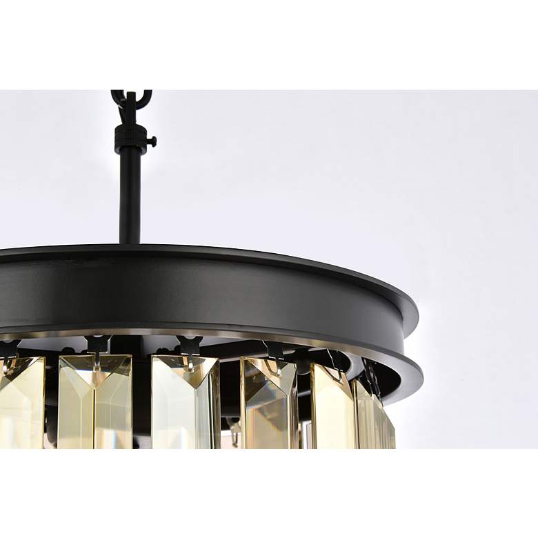 Image 6 Sydney 12" Wide Matte Black and Golden Teak Mini Pendant more views