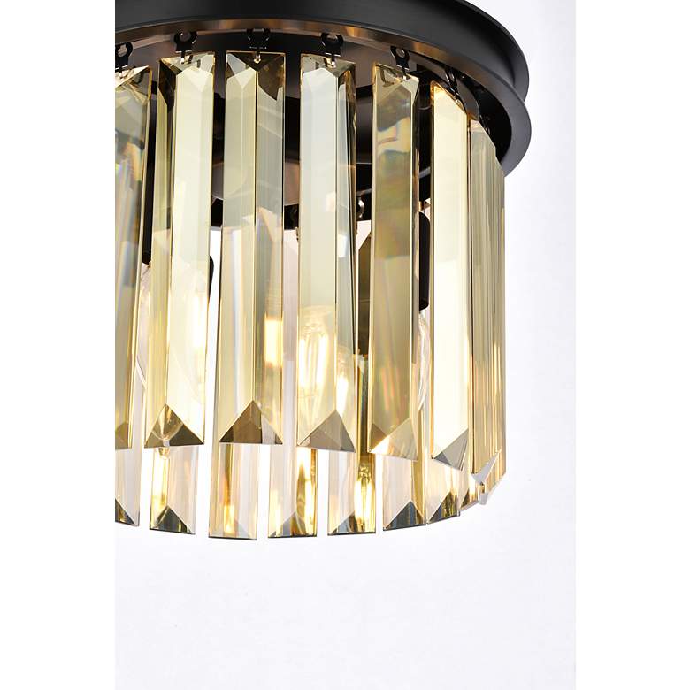 Image 7 Sydney 12" Wide Matte Black and Golden Teak Mini Pendant more views