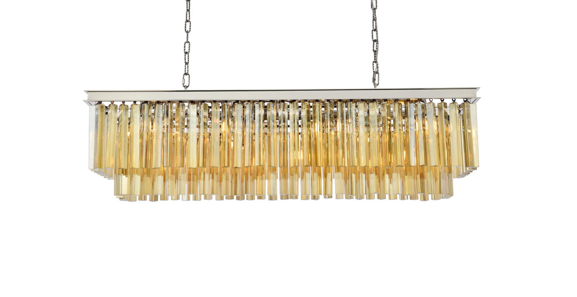 Image 4 Sydney 12 Lt 50" Polished Nickel Chandelier Golden Teak more views
