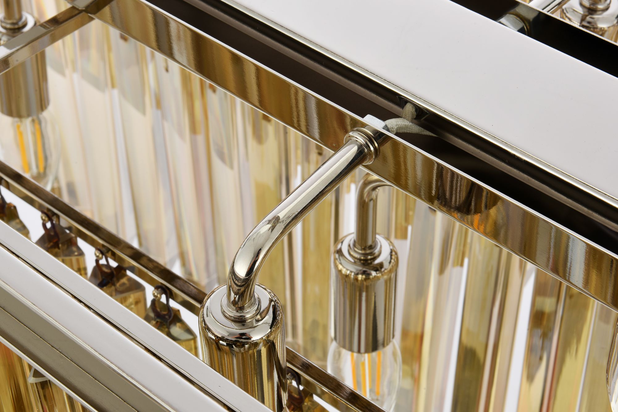 Image 6 Sydney 12 Lt 50" Polished Nickel Chandelier Golden Teak more views