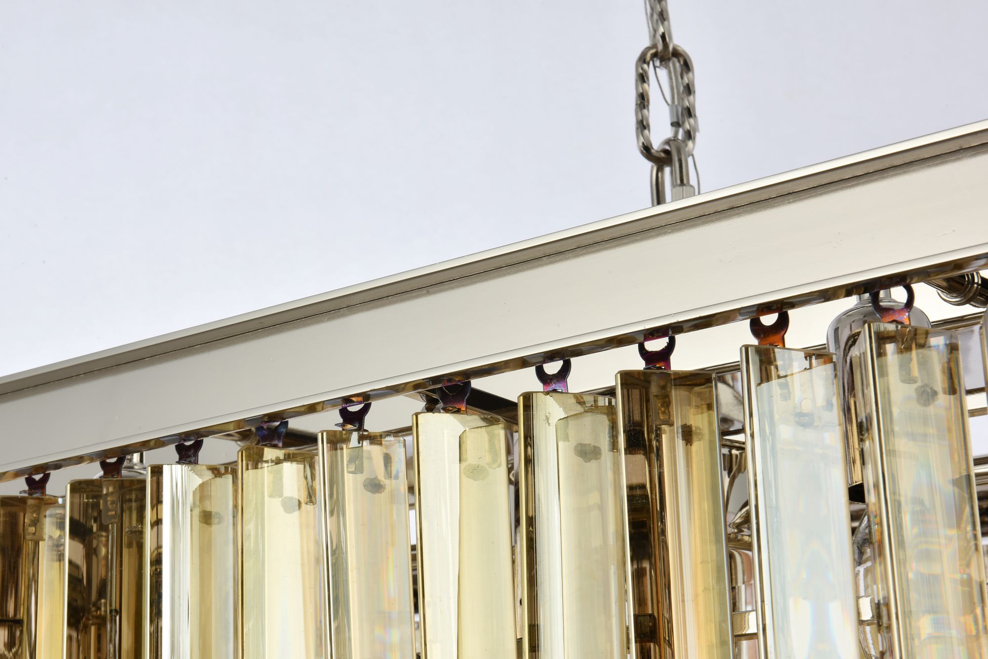 Image 7 Sydney 12 Lt 50" Polished Nickel Chandelier Golden Teak more views