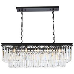 Sydney 12 Lt Matte Black Chandelier (Clear)