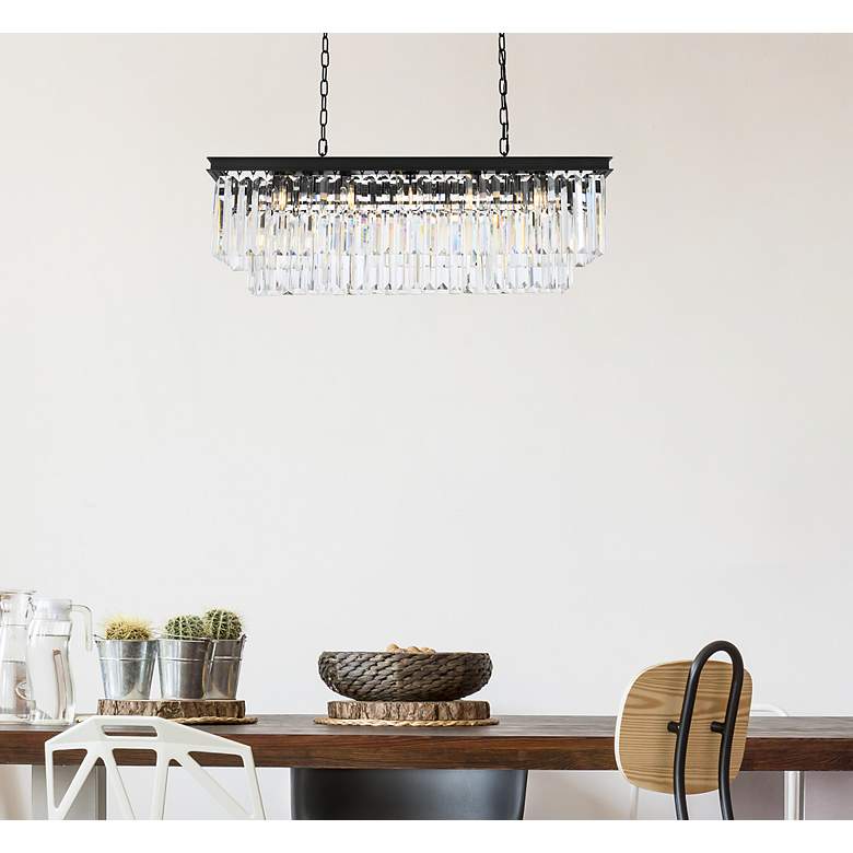 Image 3 Sydney 12 Lt Matte Black Chandelier (Clear) more views