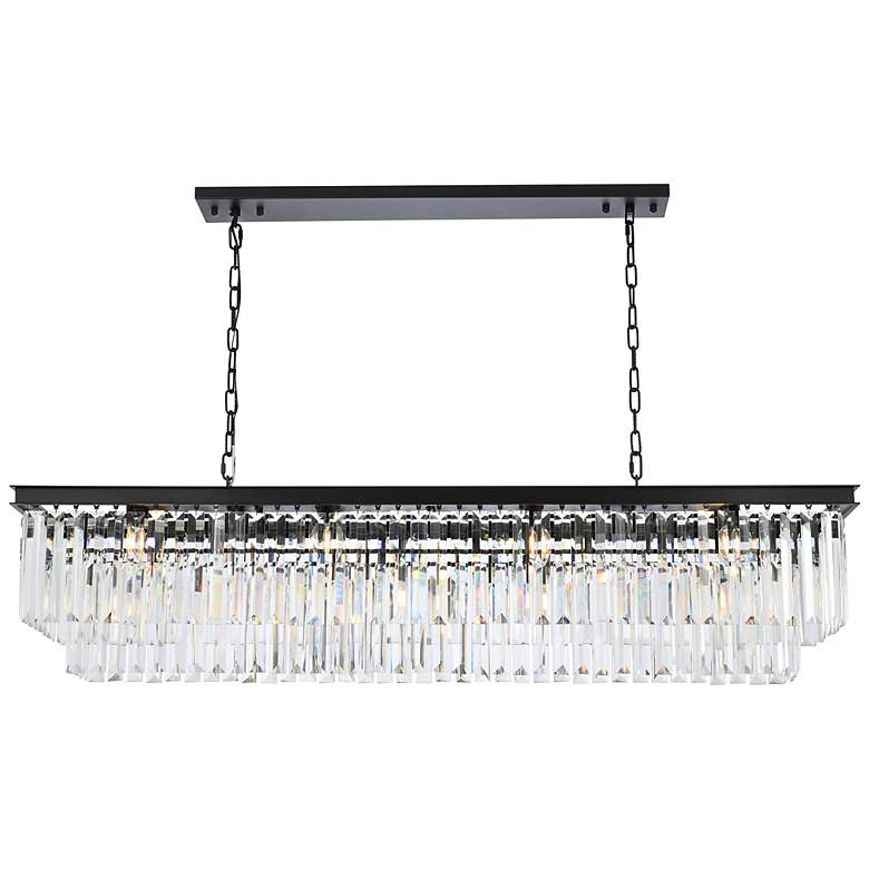 Image 2 Sydney 12 Lt Matte Black Chandelier - Clear