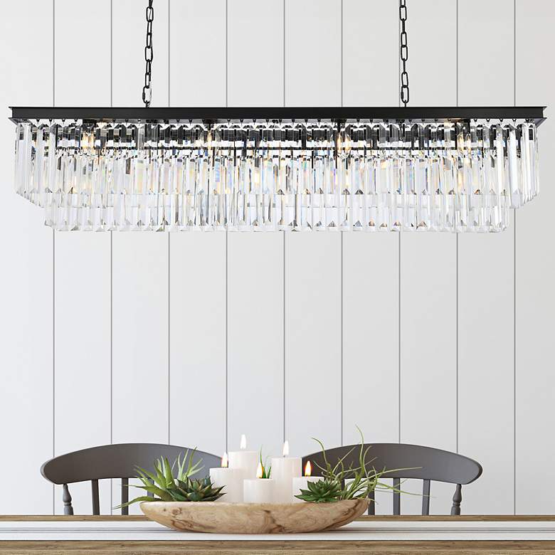 Image 1 Sydney 12 Lt Matte Black Chandelier - Clear