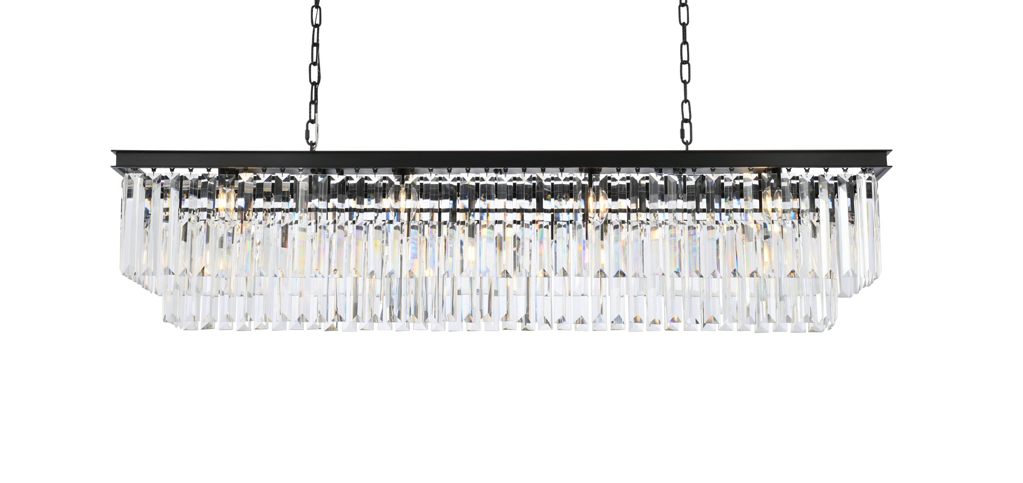 Image 3 Sydney 12 Lt Matte Black Chandelier - Clear more views