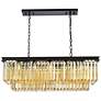2_Sydney 12 Lt Matte Black Chandelier Golden Teak