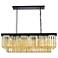 Sydney 12 Lt Matte Black Chandelier Golden Teak