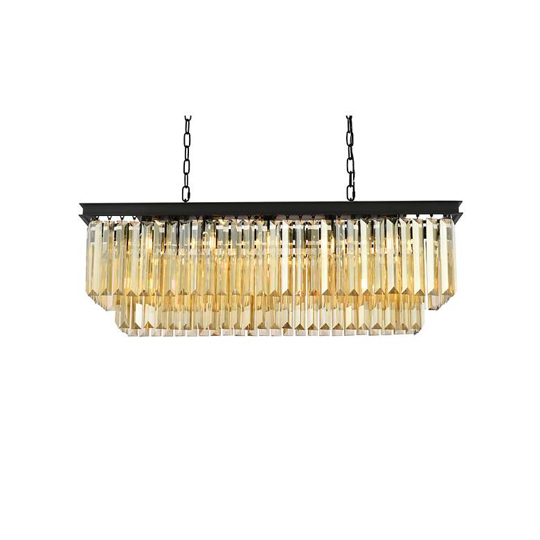 Image 4 Sydney 12 Lt Matte Black Chandelier Golden Teak more views
