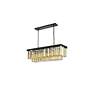 Sydney 12 Lt Matte Black Chandelier Golden Teak