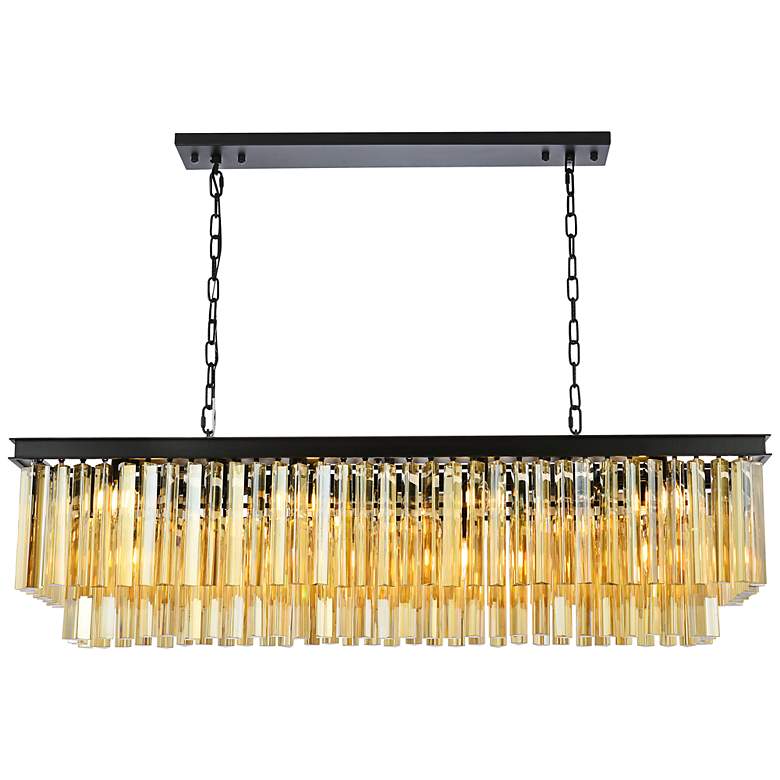Image 3 Sydney 12 Lt Matte Black Chandelier (Golden Teak)