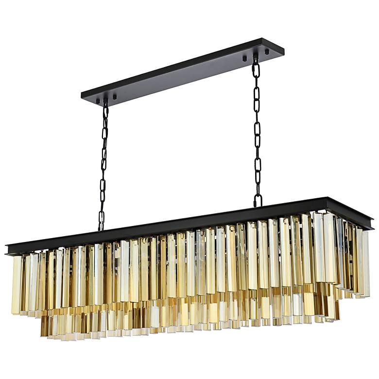 Image 5 Sydney 12 Lt Matte Black Chandelier (Golden Teak) more views