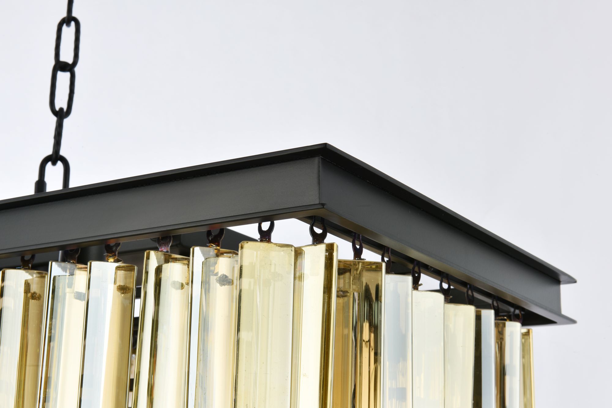Sydney 12 Lt Matte Black Chandelier (Golden Teak) in scene