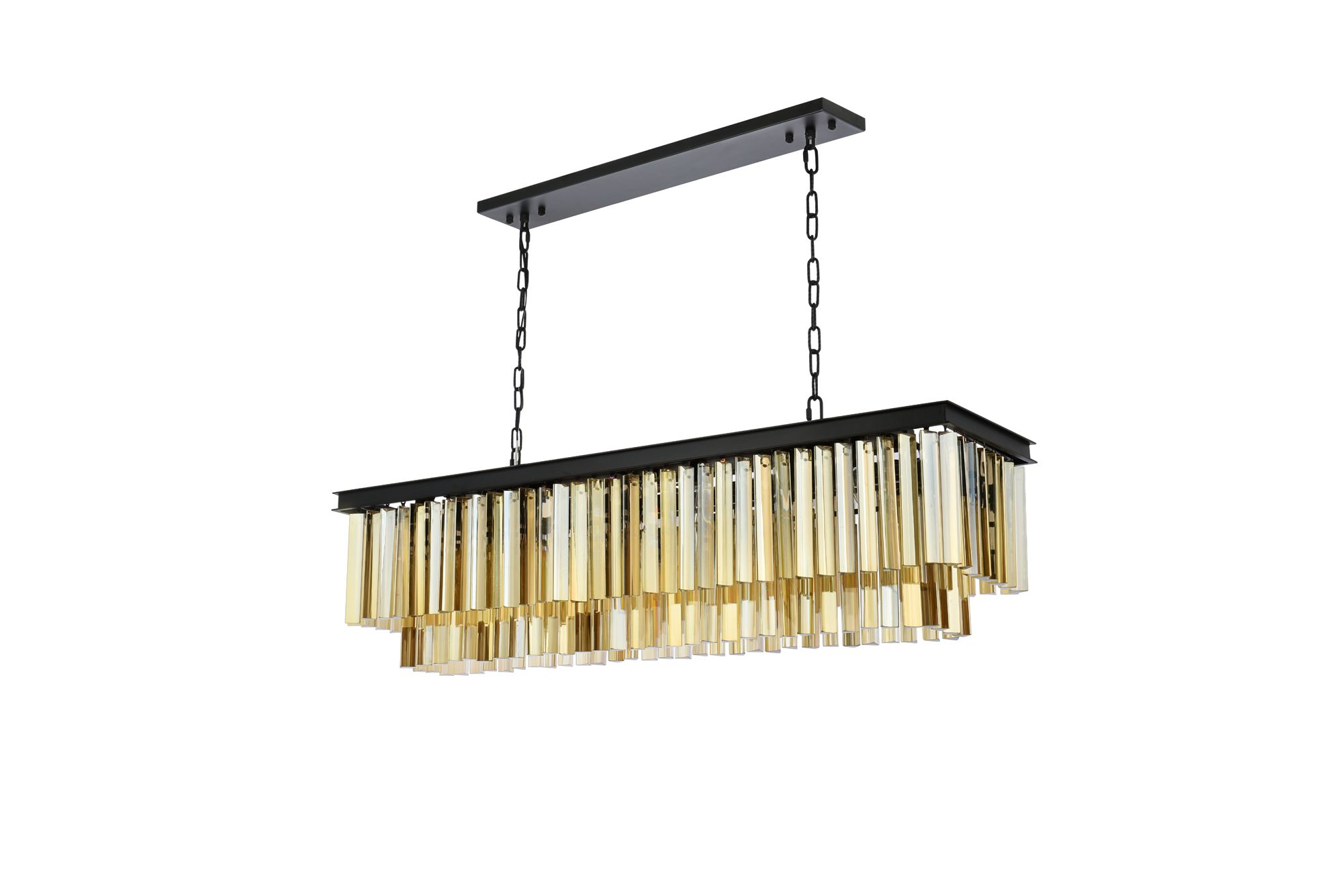 Sydney 12 Lt Matte Black Chandelier (Golden Teak) in scene