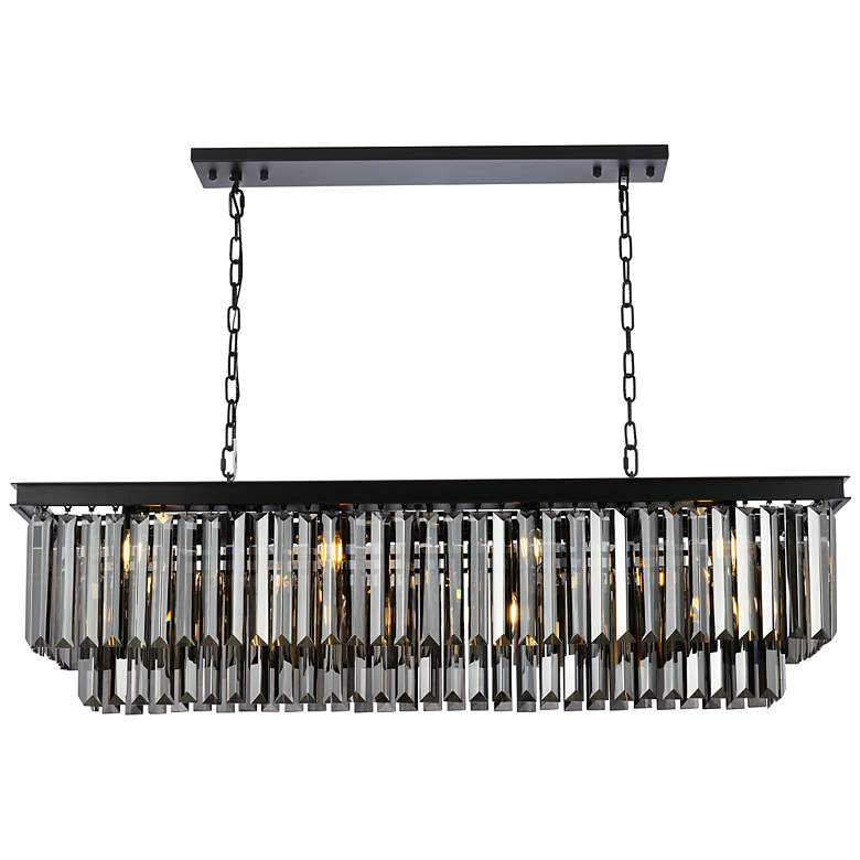 Image 2 Sydney 12 Lt Matte Black Chandelier Silver Shade (Grey)