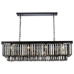 Sydney 12 Lt Matte Black Chandelier Silver Shade (Grey)