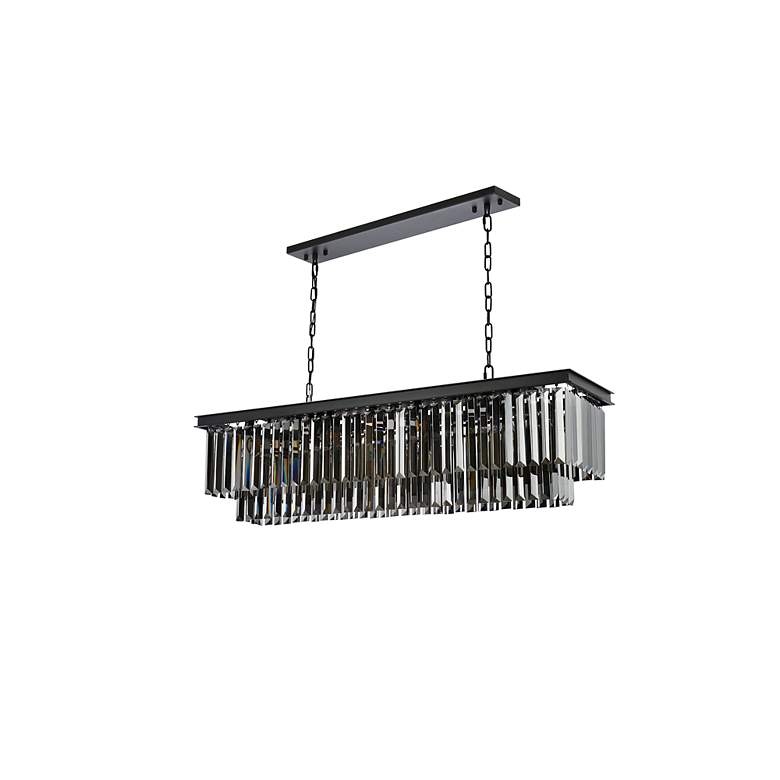 Image 6 Sydney 12 Lt Matte Black Chandelier Silver Shade (Grey) more views