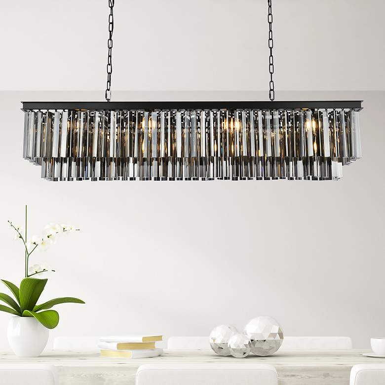 Image 1 Sydney 12 Lt Matte Black Chandelier Silver Shade (Grey)
