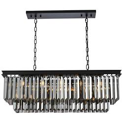Sydney 12 Lt Matte Black Chandelier Silver Shade