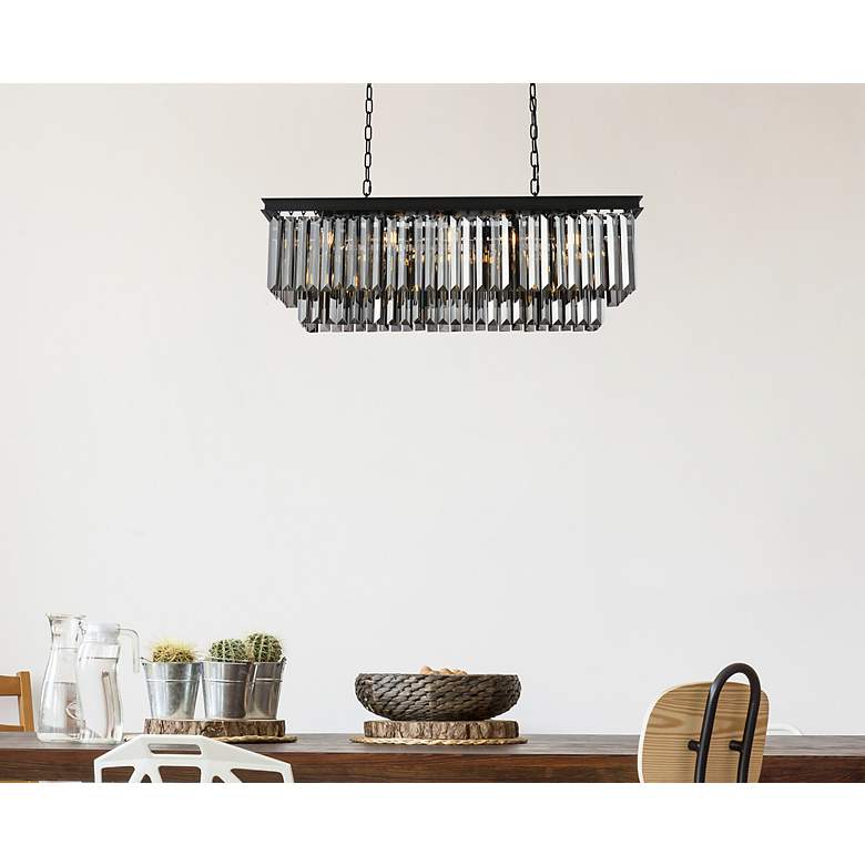 Image 3 Sydney 12 Lt Matte Black Chandelier Silver Shade more views