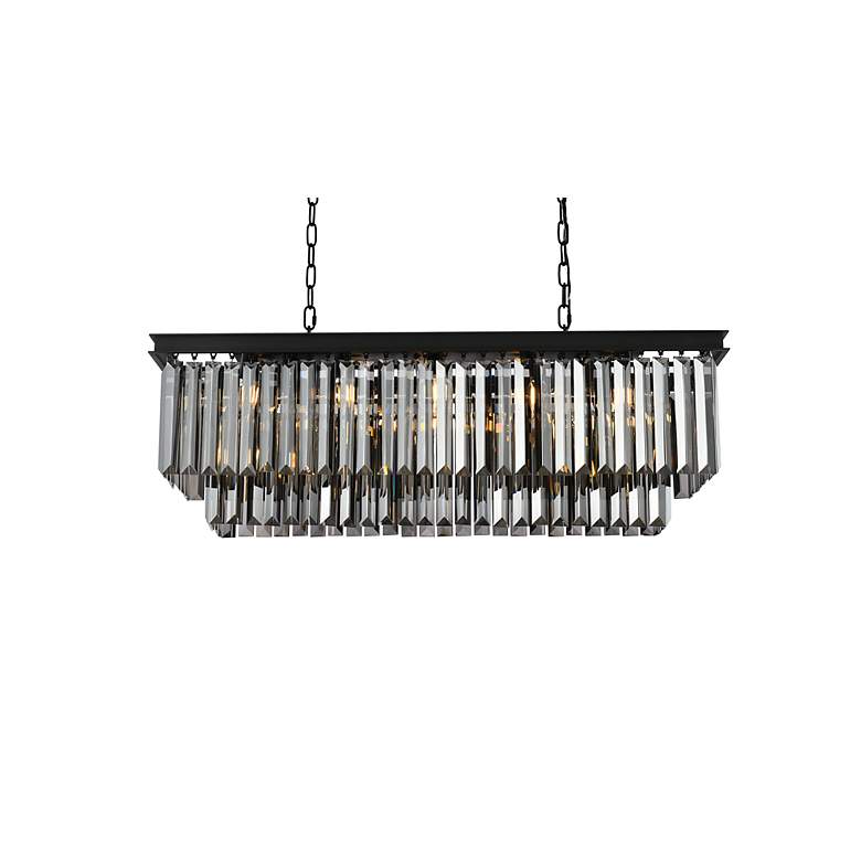 Image 4 Sydney 12 Lt Matte Black Chandelier Silver Shade more views
