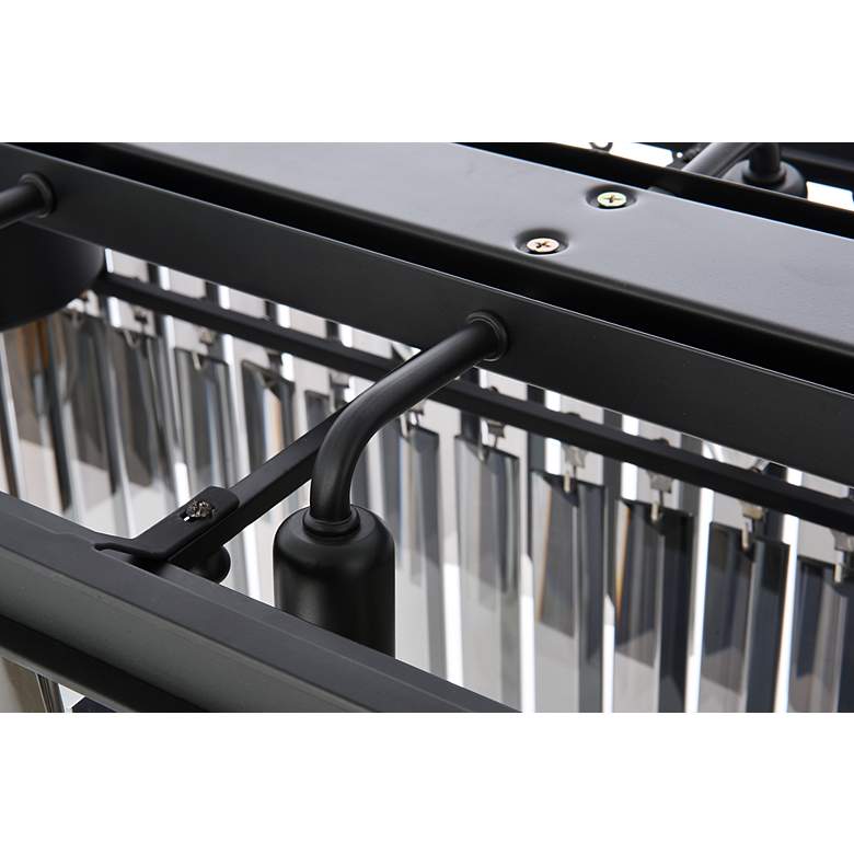 Image 6 Sydney 12 Lt Matte Black Chandelier Silver Shade more views